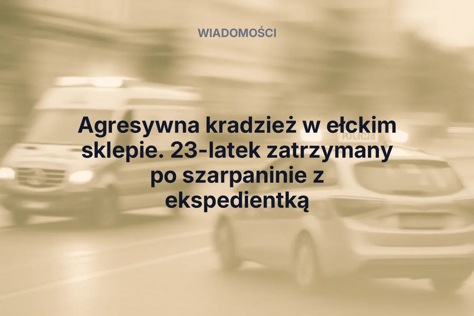 Artykuł: Agresywna kradzież w ełckim sklepie. 23-latek zatrzymany po szarpaninie z ekspedientką